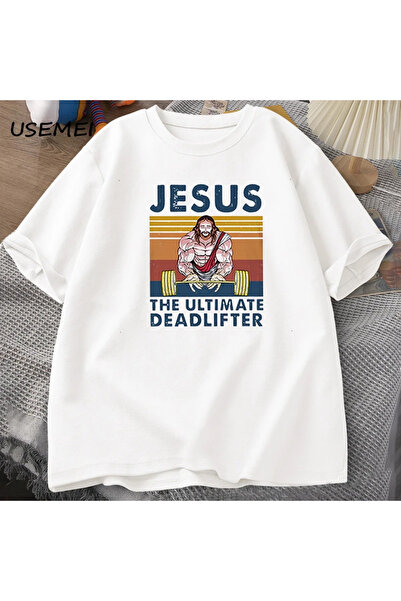Tarzsokak Jesus ultimate Deadlifter gym workout Out sport Vintage Tricou pent...