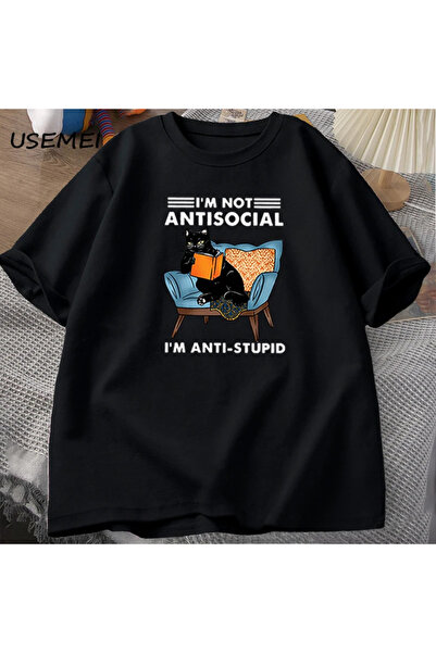 Tarzsokak Tricou amuzant cu pisică care citește o carte Tricouri grafice din ...