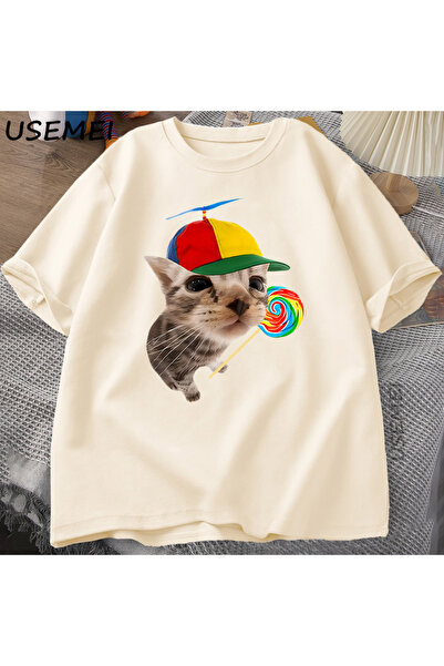 Tarzsokak Αστεία γραφικά μπλουζάκια γάτας για άνδρες Γυναικεία Harajuku βαμβα...