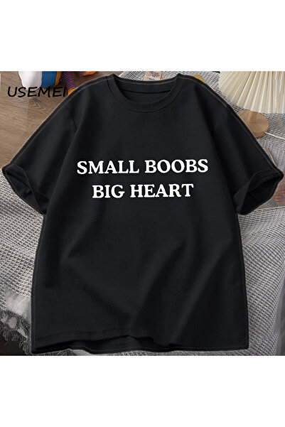 Tarzsokak Tricou cu inimă mare și sâni mici, cu mesaj amuzant, tricou cu glum...