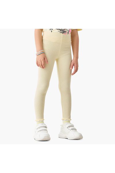 Juniors Solid Leggings with Elasticated Waistband
