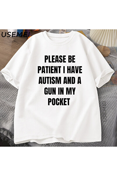 Tarzsokak Tricou amuzant pentru bărbați, Vă rog să aveți răbdare, am autism ș...