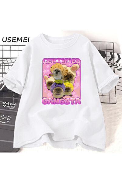 Tarzsokak Sertifikovani Gangsta Funny mačka Meme T-shirt TGoofy Ahh Majica za...