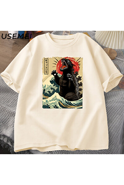 Tarzsokak تي شيرت Catzilla Cat Owner ملابس مضحكة Harajuku تي شيرت كبير الحجم ...