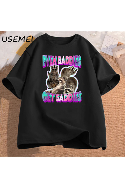 Tarzsokak Muški Pamuk T-shirt čak i Baddies su Saddies rakun smešno čudno spe...