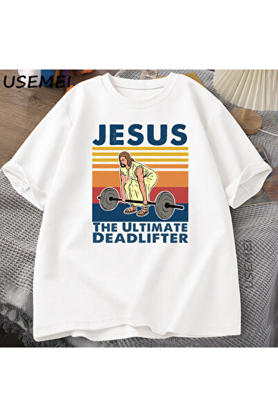 Tarzsokak Tricou Jesus Ultimate Deadlifter Tricou Religios Faith Fitness Tric...