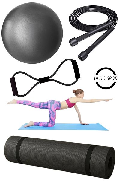 Ultio Spor "Star of Home Fitness: 4-Piece Pilates Set" Pilates Beginner Set 4 Pieces Quality Product