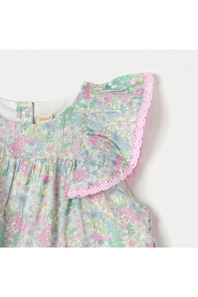 giggles All-Over Floral Print A-Line Short Sleeves Top