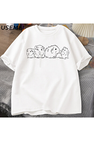 Tarzsokak Tricou cu porc de Guineea pentru bărbați, cu mânecă scurtă, din bum...