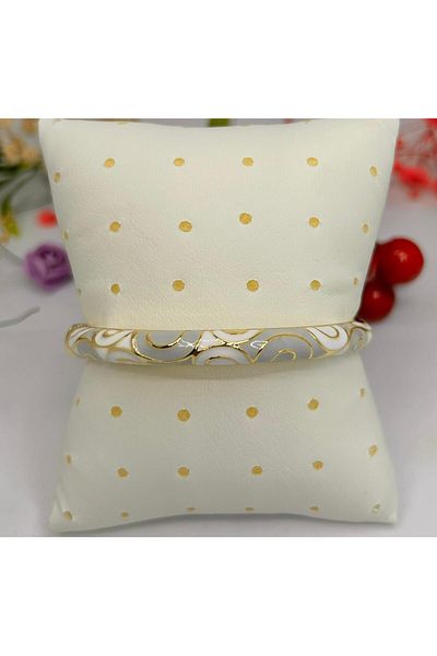 ısıkkonya Stainless Enamel Embroidered Crafted Bracelet (Special Locked) [Allergy-Free Product]
