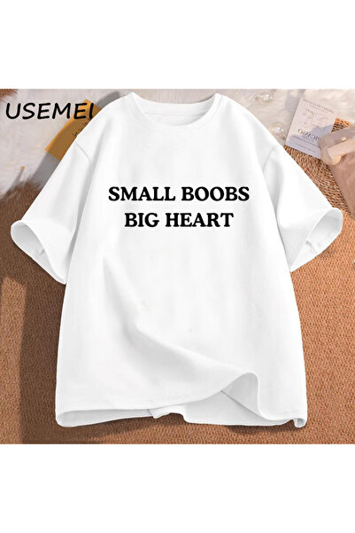 Tarzsokak Tricou cu inimă mare și sâni mici, cu mesaj amuzant, tricou cu glum...