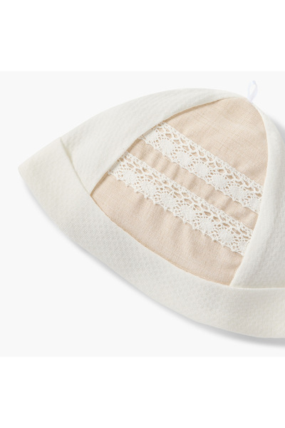 giggles Embroidered Beanie Cap with knot Detail