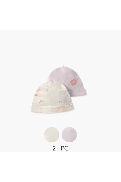 Juniors Printed Beanie - Set of 2