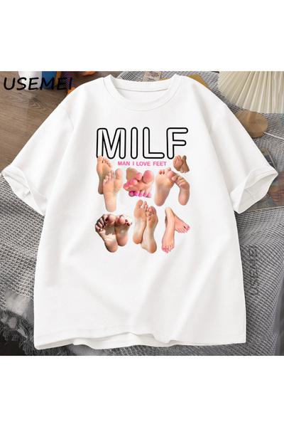 Tarzsokak MILF Muškarac Volim Stopala Smešna Grafika T-shirt Muškarci Pamuk K...