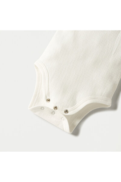 giggles Embroidered Sleeveless Bodysuit with Snap Button Closure