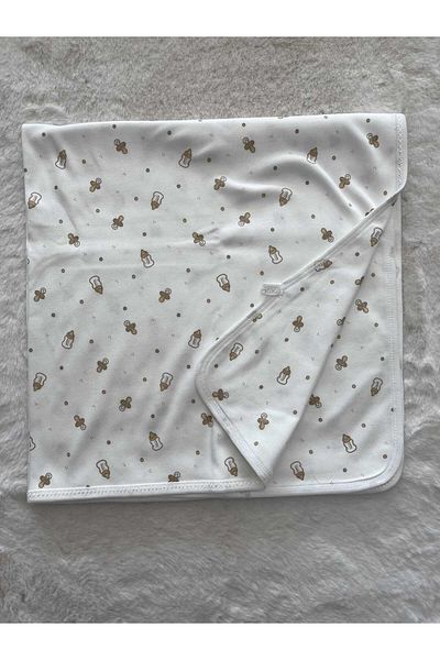 Seçkin Baby Piping Blanket with Baby Bottle Pattern