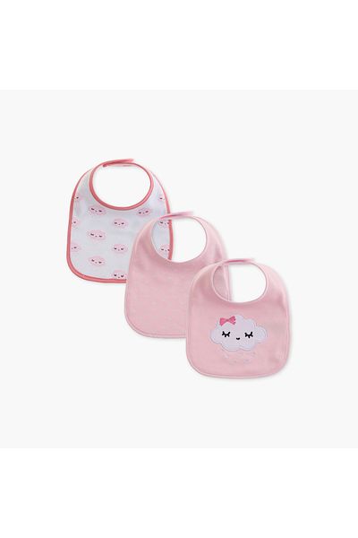 Juniors Cloud Print Bib with Hook and Loop Closure - Set of 3