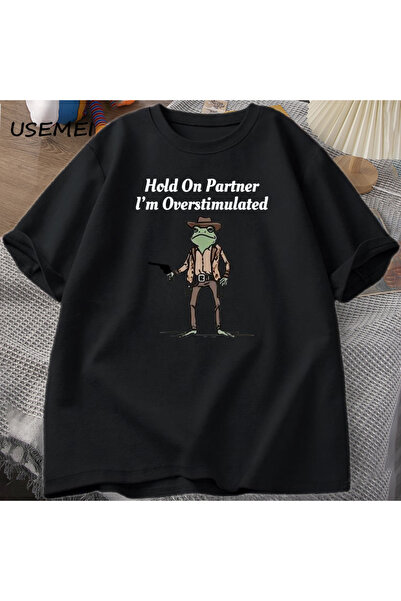 Tarzsokak تي شيرت رجالي انتظر شريك أنا محفز بشكل مضحك ميمي جرافيك تي شيرت كاو...