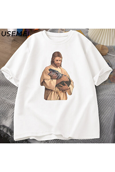 Tarzsokak Smešan meme Isus drži Moo Deng prdeže Žene nilski konji Moo Moo Dan...