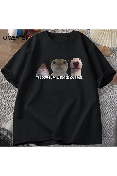 Tarzsokak Tricou Funny Cat Meme TeeGraphic Bărbați Femei Tricou cu animale ne...