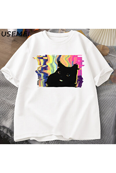 Tarzsokak Tricou cu pisică psihedelică pentru bărbați și femei Tricou estetic...