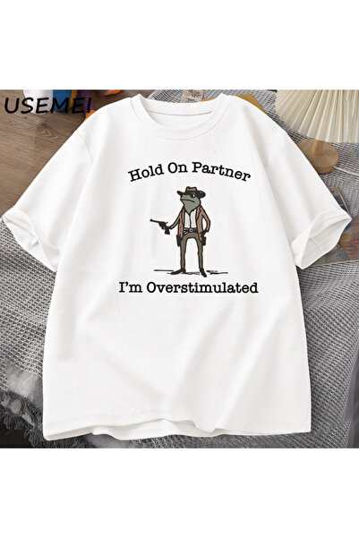 Tarzsokak تي شيرت Partner Im Overstimulated تي شيرت قطني مريح بأكمام قصيرة عل...