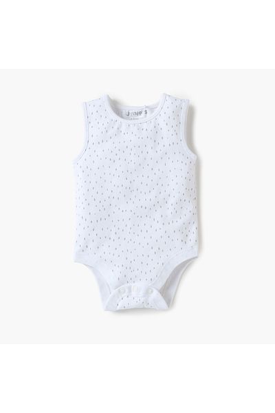 Juniors Assorted Sleeveless Bodysuit with Button Closure - Set of 2