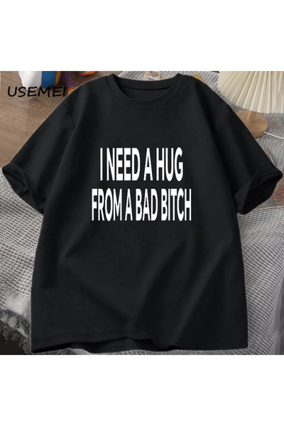 Tarzsokak Tricou I Need A Bad Hug Bărbați Bumbac cu mânecă scurtă TUmmer Prin...
