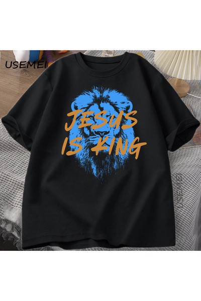 Tarzsokak Tricou creștin Iisus este regele pentru bărbați și femei Faith Stre...