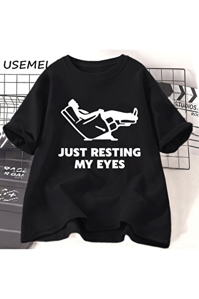 Tarzsokak Just Resting My Eyes TKomik Exhausted Dad Father Tricou pentru bărb...