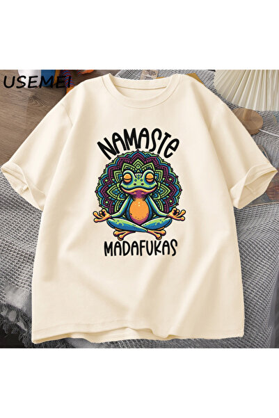 Tarzsokak تي شيرت مضحك لليوجا على شكل ضفدع للعناية الذاتية تي شيرت قطني بأكما...