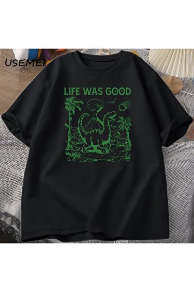 Tarzsokak تي شيرت برسومات ديناصورات مضحكة ريترو 90s تي شيرت عتيق الحياة كانت ...