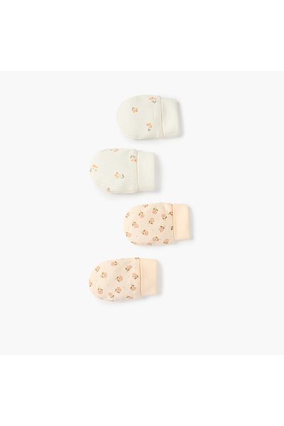 Juniors Flower Print Mittens - Set of 2