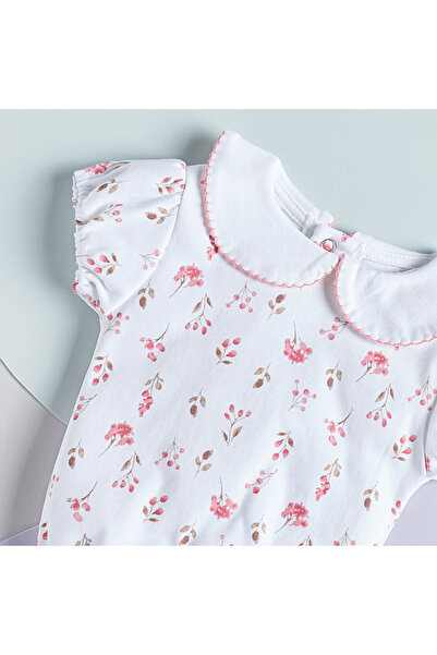 Juniors All-Over Floral Print Bodysuit with Peter Pan Collar