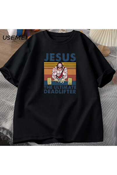 Tarzsokak Jesus ultimate Deadlifter gym workout Out sport Vintage Tricou pent...