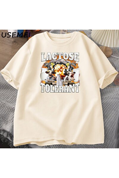 Tarzsokak Тениска с лактозна толерантност, мъжки тениски с къс ръкав, тениска...