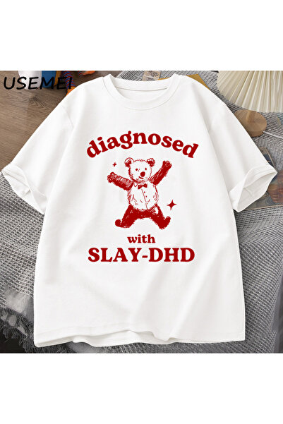 Tarzsokak Diagnoza cu Slay-DHD Tricou amuzant cu urs panda Tricou cu desene a...