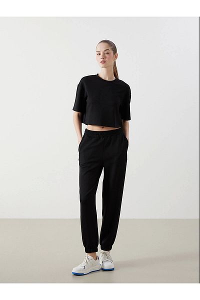LC Waikiki XSIDE ACTIVE Μαύρο ελαστικό γυναικείο παντελόνι Jogger