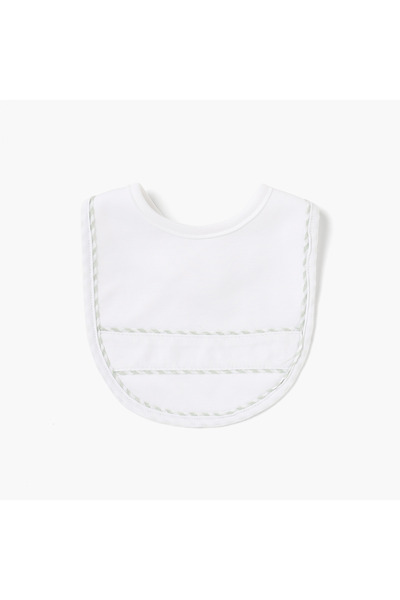 giggles Piping Detail Bib with Snap Button Closure