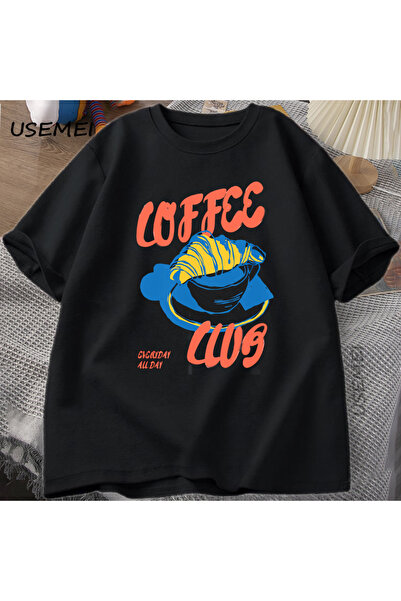 Tarzsokak Coffee Club TRetro Coffee Tricou cu grafică Tricou cu mânecă scurtă...
