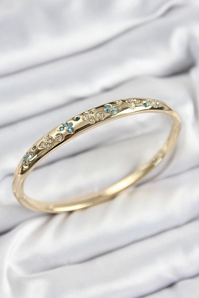 Clariss Brass Zircon Stone Butterfly Model Gold Color Women's Handcuffs