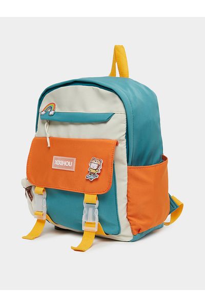 Styli Color Block Backpack with Buckle Strap