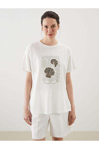 LC Waikiki Tricou pentru femei cu imprimeu Crew Neck New Season - S5FQ18Z8