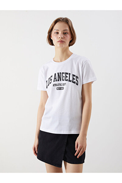 LC Waikiki Vizyon New Season Crew Neck Los Angeles Printed Women's T-Shirt