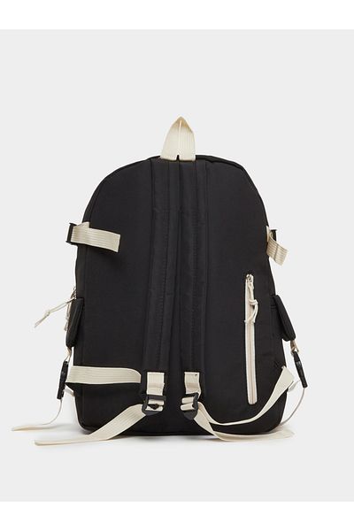 Styli Girls Black Buckled Pocket Backpack