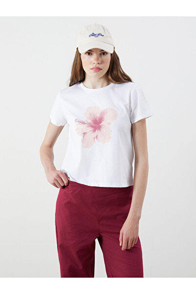 LC Waikiki Γυναικείο T-Shirt Crew Neck με στάμπα λουλουδιών