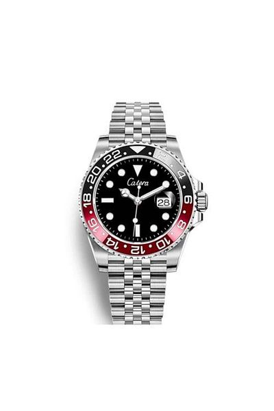 catera Luxury men's watch, Caterra brand, silver strap, black and red frame