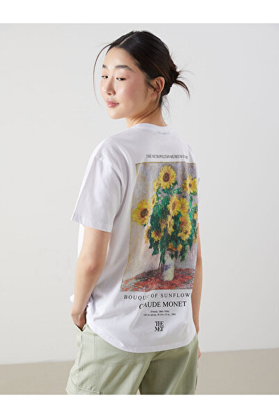 LC Waikiki Γυναικείο μπλουζάκι με στάμπα Claude Monet Crew Neck