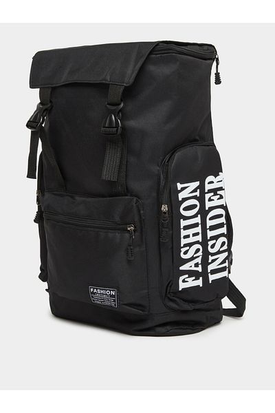 Styli Boys Black Printed Pocket Backpack