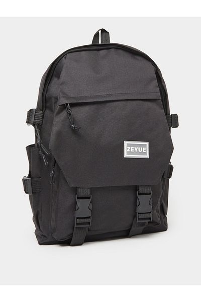 Styli Plain Backpack with Buckled Pocket